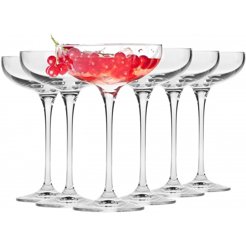 Krosno Champagne Saucer Coupe Glasses, Set of 6, Currently priced at £30.99